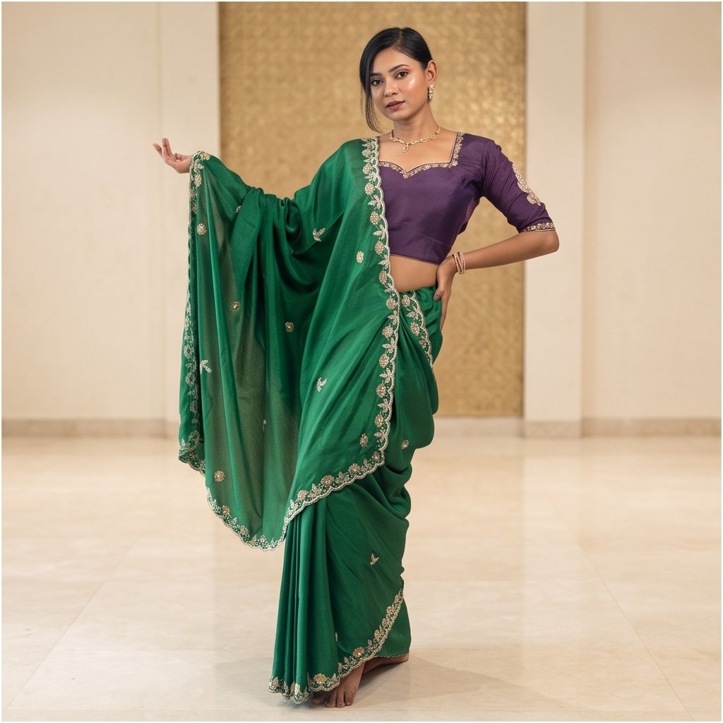 ShreEs EMBROIDERED DESIGNER SAREE