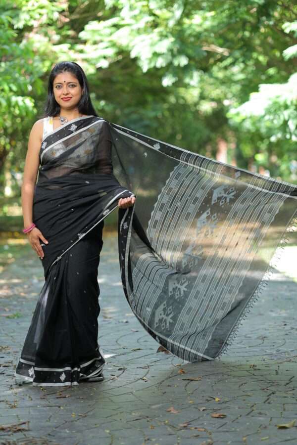 Black Khadi Saree
