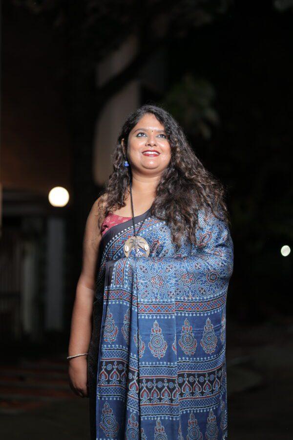 Modal Ajrakh Saree - Image 2
