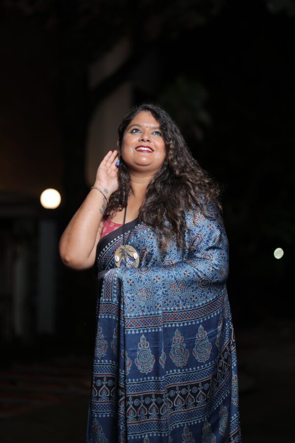 Modal Ajrakh Saree