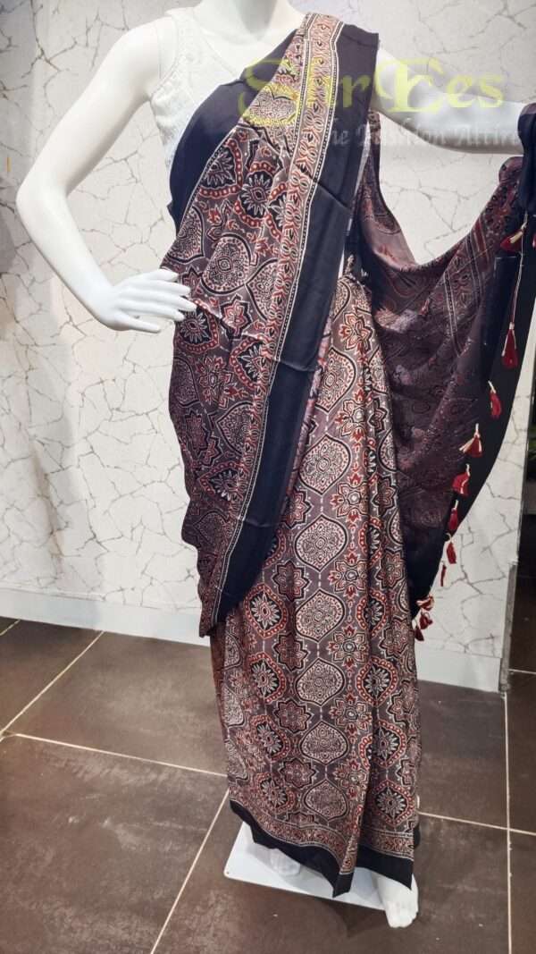 Modal Ajrakh Saree