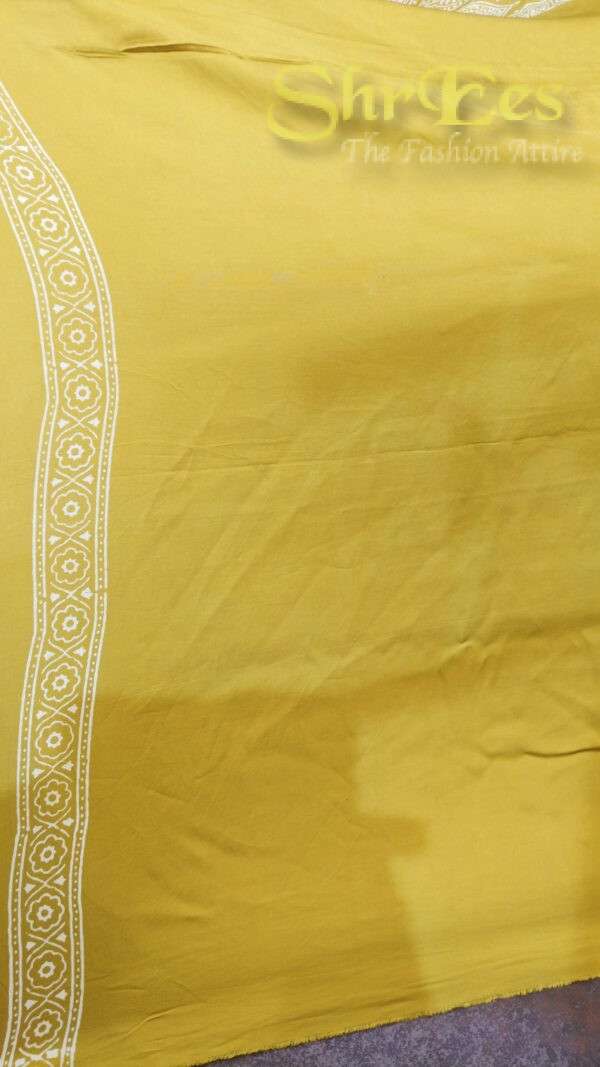 Golden Bloom – Screen Print Modal Silk Saree - Image 3