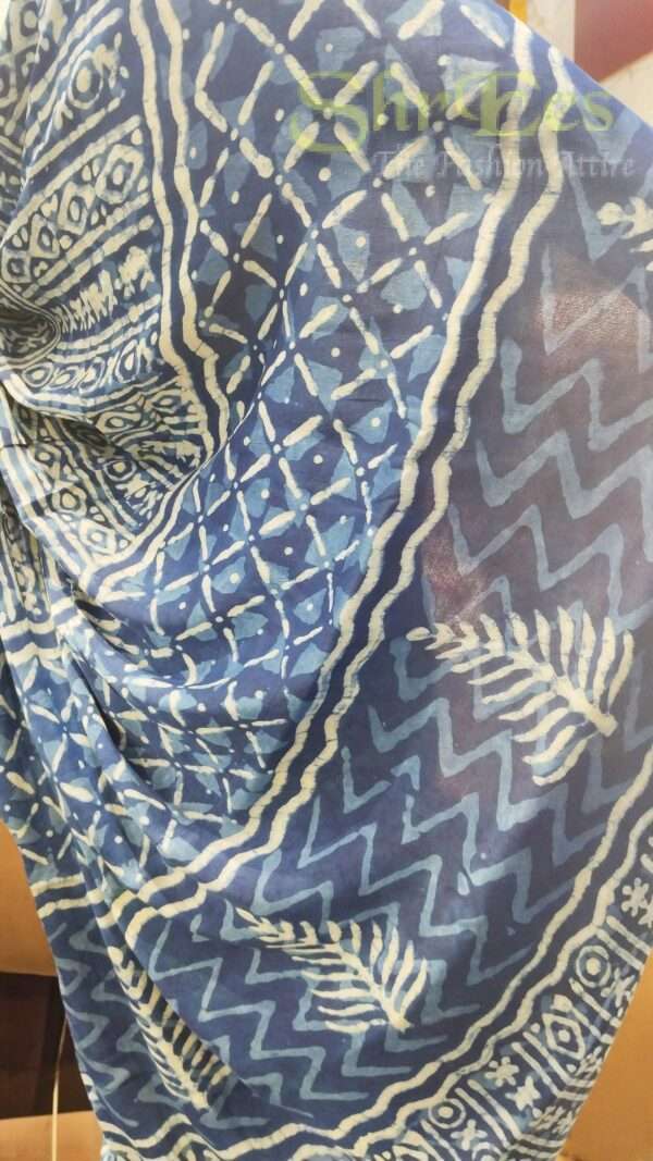 Premium Modal Silk Dabu Handblock Saree - Image 3