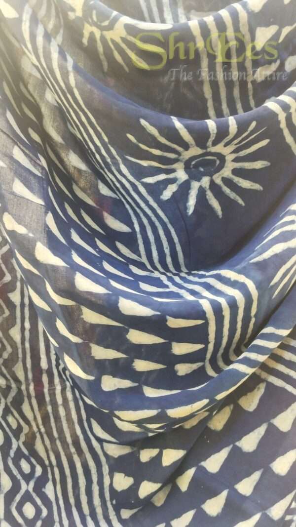 Premium Indigo Dabu  Modal Silk - Image 3
