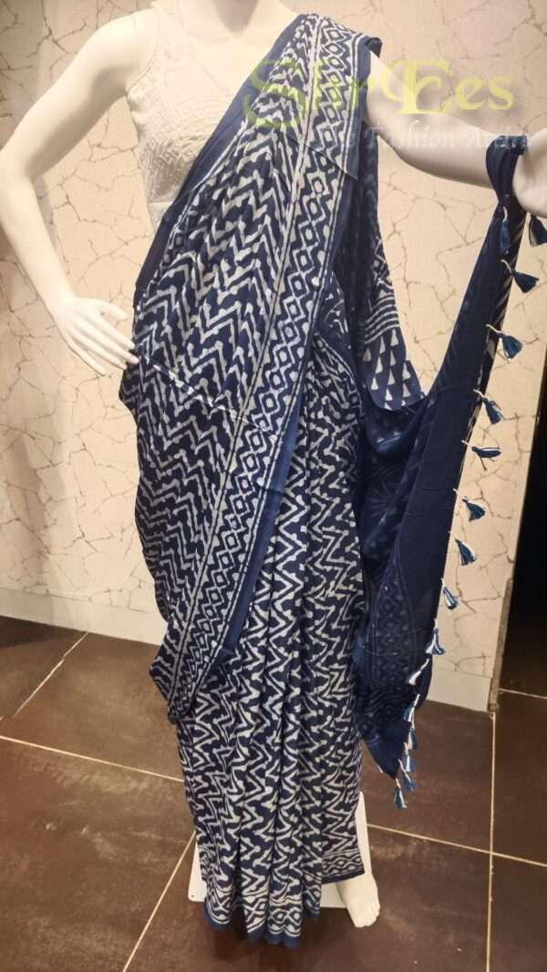 Premium Indigo Dabu  Modal Silk