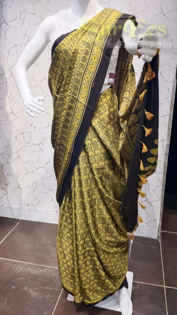Handblock Premium Modal Silk Saree - Image 2